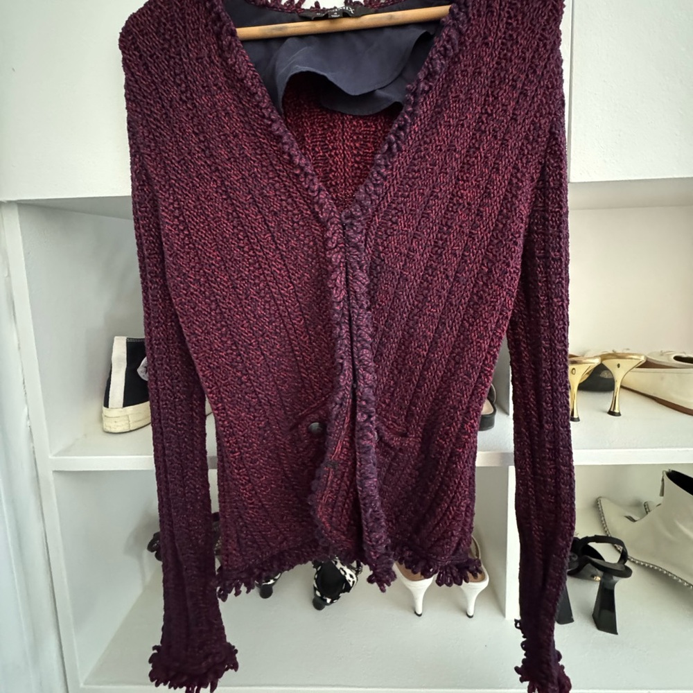 Intermix Tweed Look Fringe Cardigan